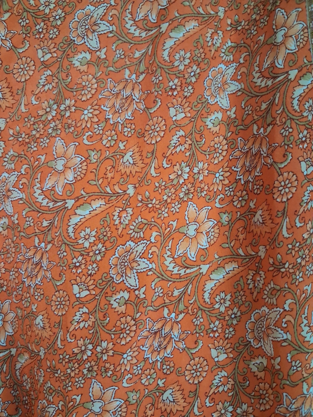 Vintage Women's Kariza Orange Paisley Layered Wrap Skirt - Picture 5 of 12